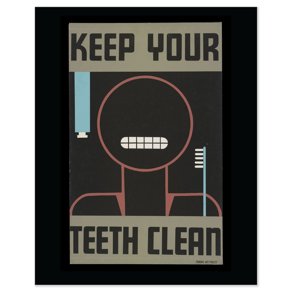 Keep Your Teeth Clean Vintage Public Health poster