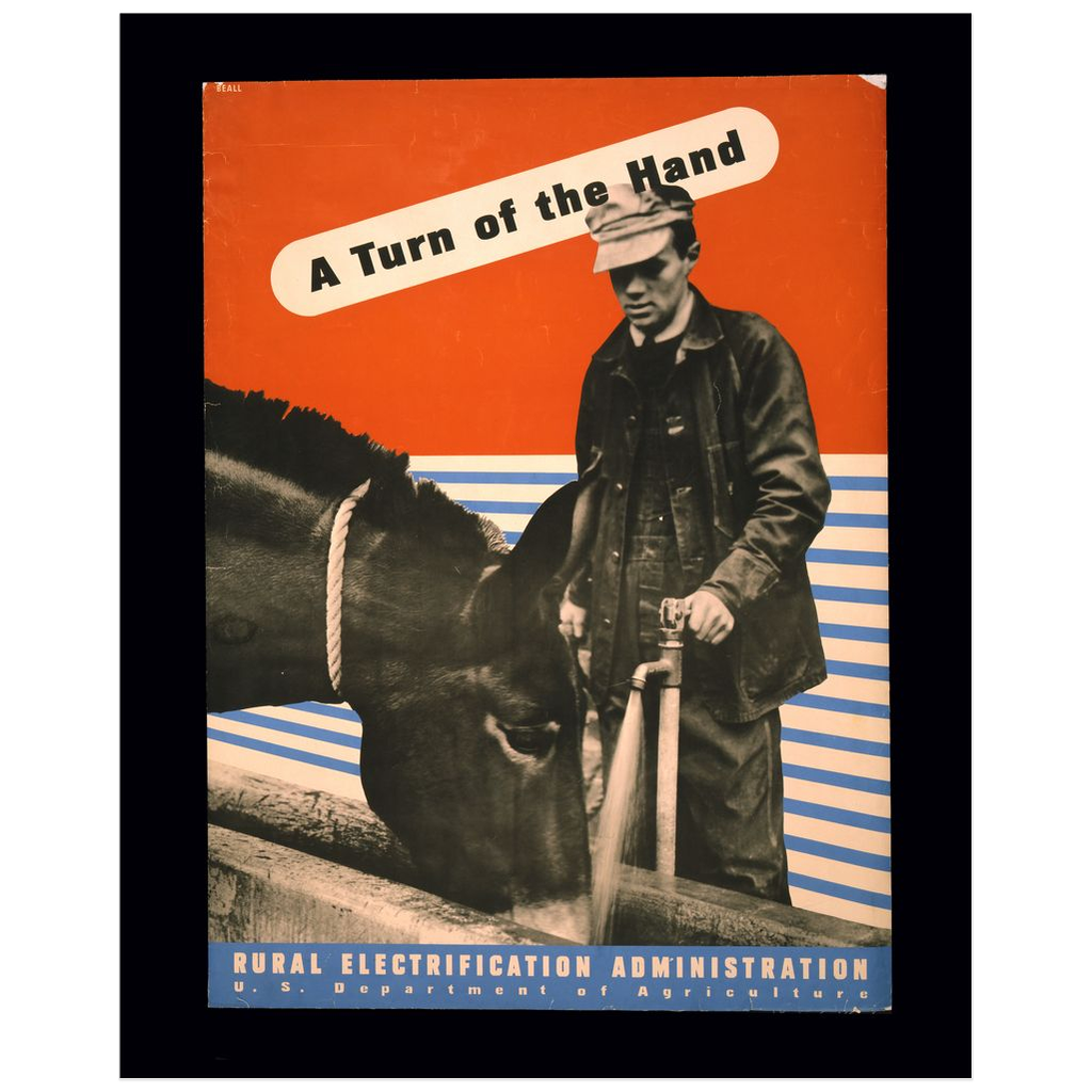 "A Turn Of The Hand" Vintage WPA Rural Electrification print