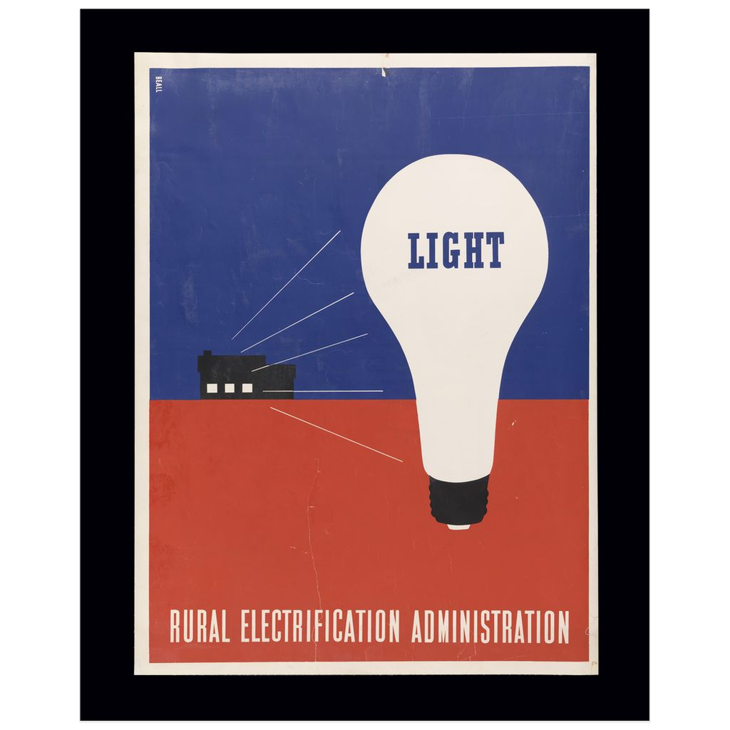 "Light" Vintage WPA Rural Electrification print