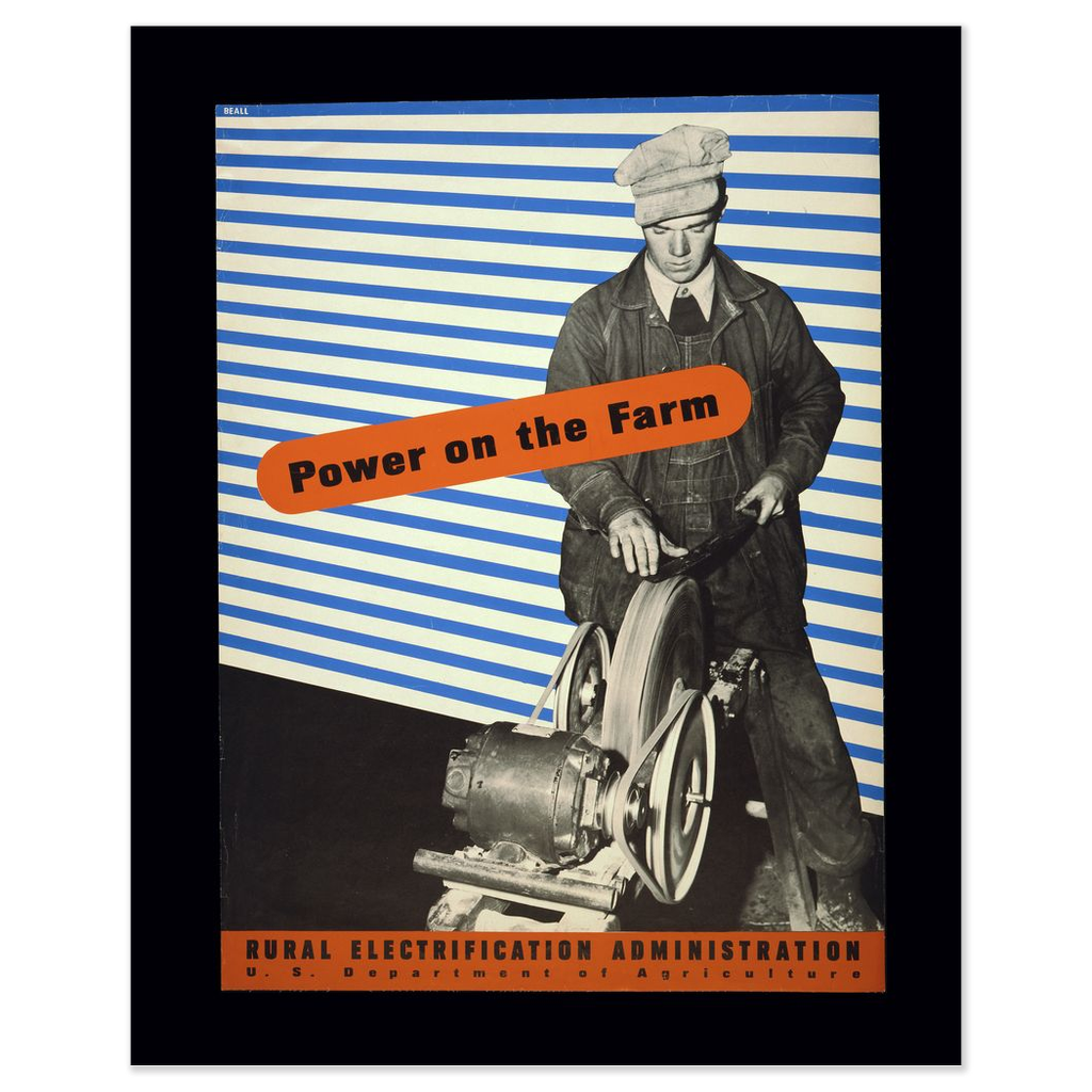 "Power On The Farm" Vintage WPA Rural Electrification print