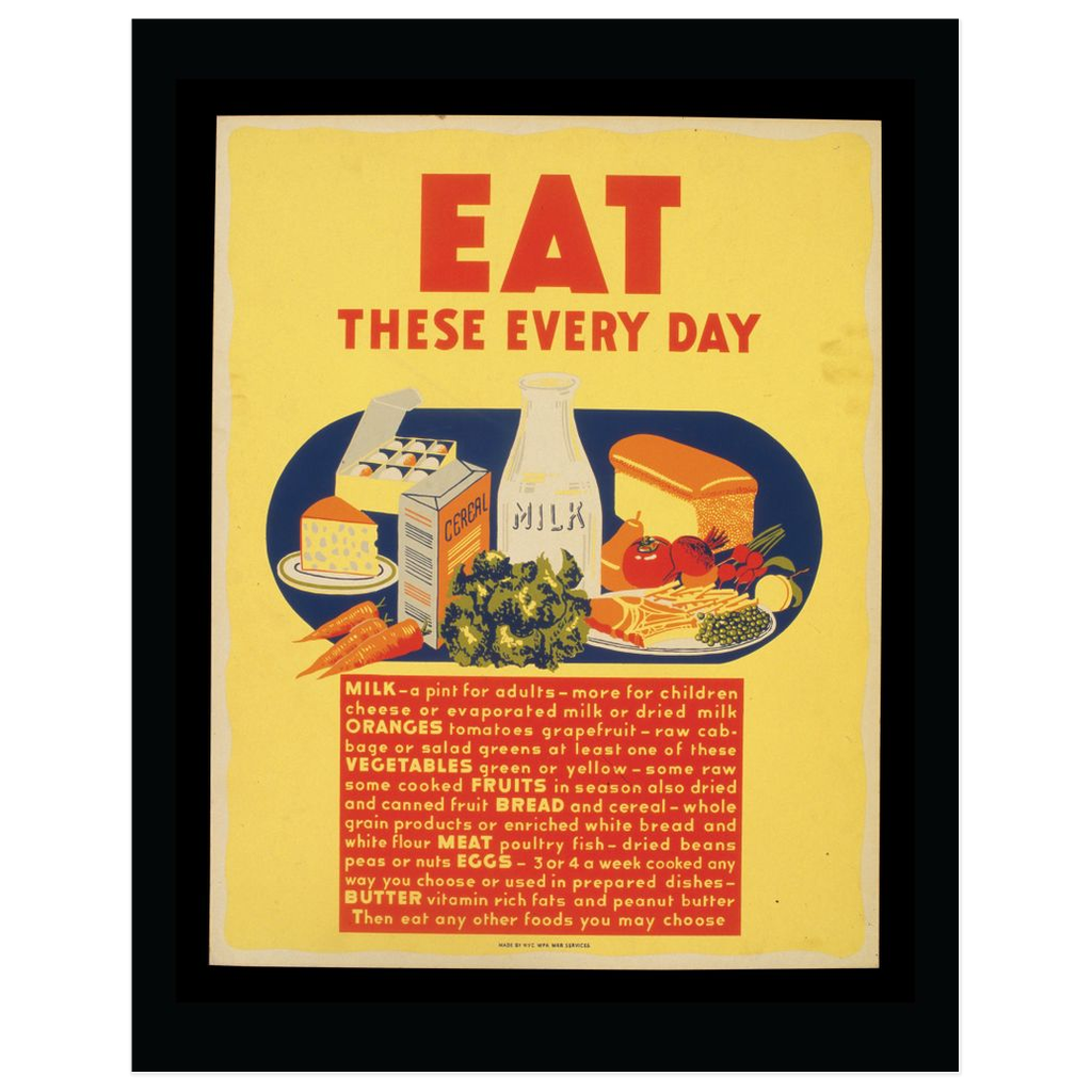 Eat These Every Day Vintage Public Health print