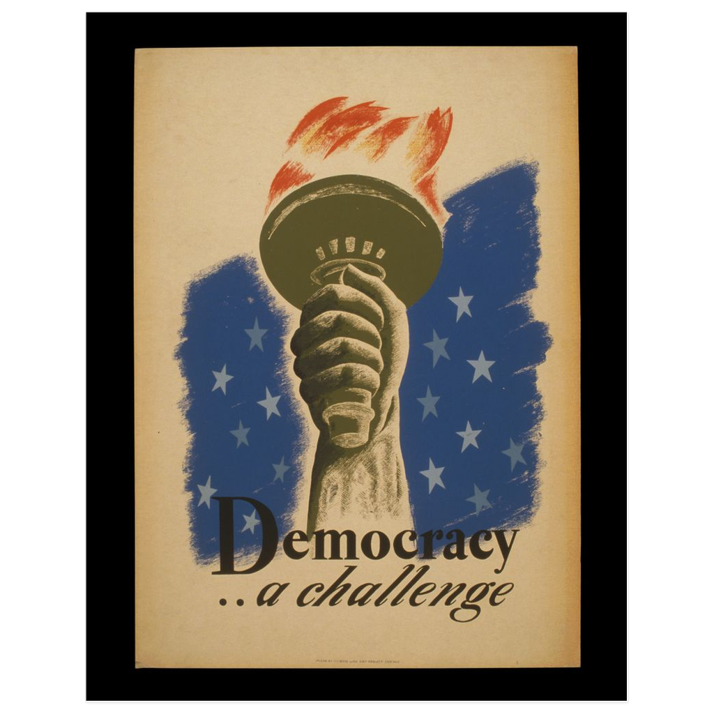 Democracy... A Challenge vintage print