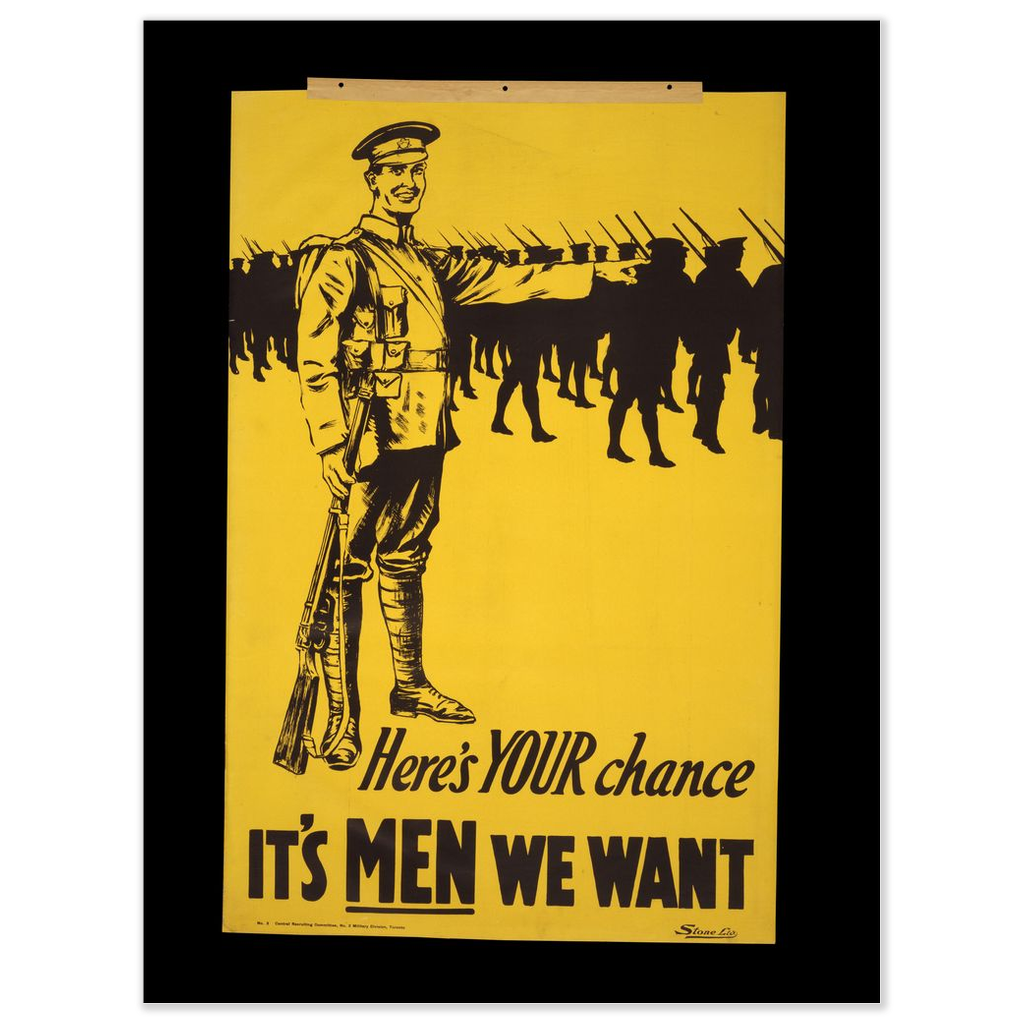 It's Men We Want vintage recruiting print