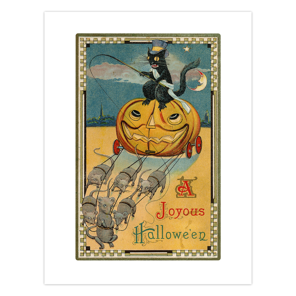 Black Cat Vintage Halloween Greeting Cards