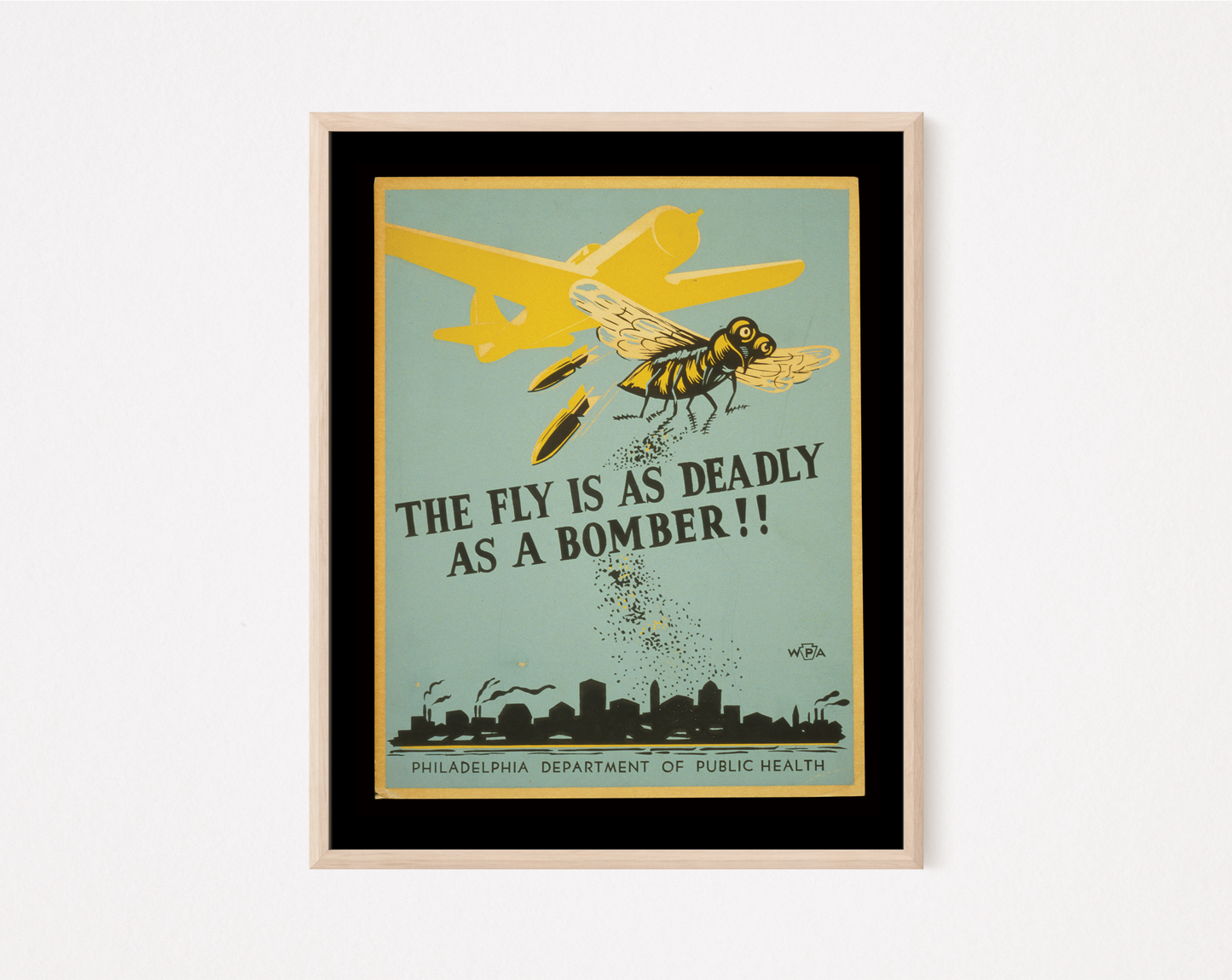 The Fly Is As Deadly As A Bomber Vintage Public Health print