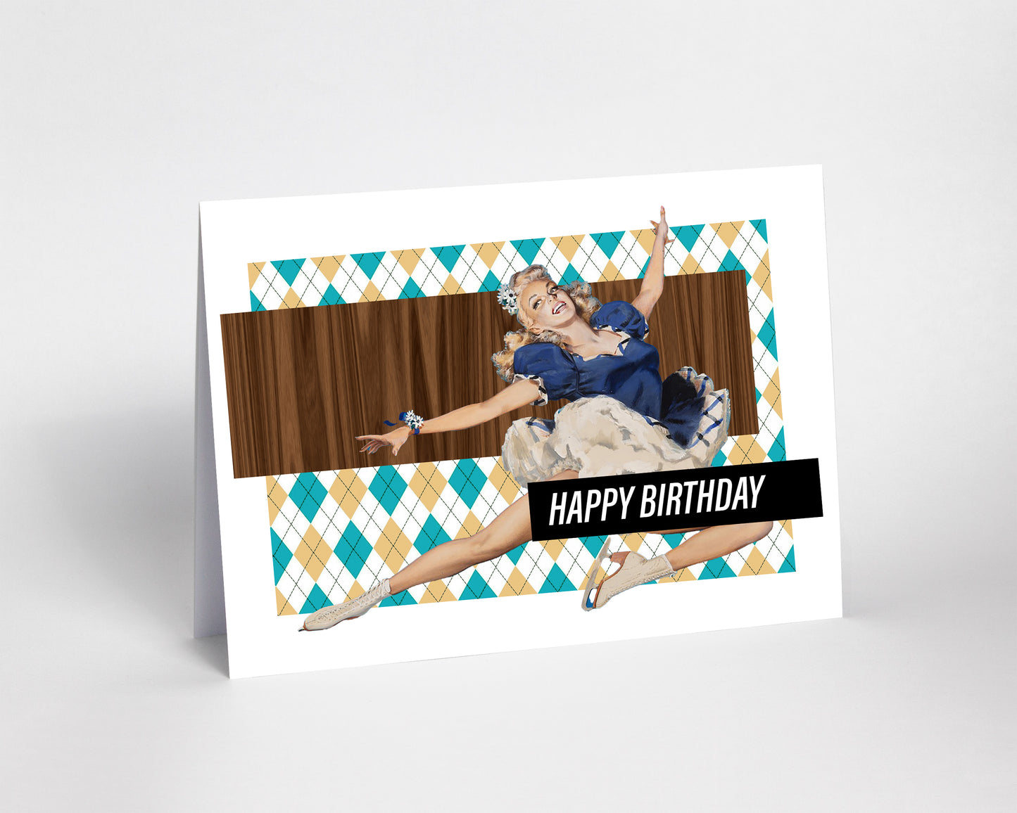 Retro Ice Capades Happy Birthday Card