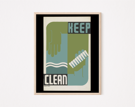 Keep Clean Vintage Public Health print