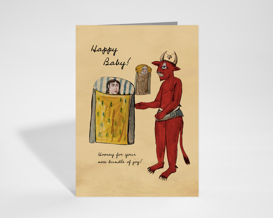 Happy Baby! Persian Monster New Baby greeting cards