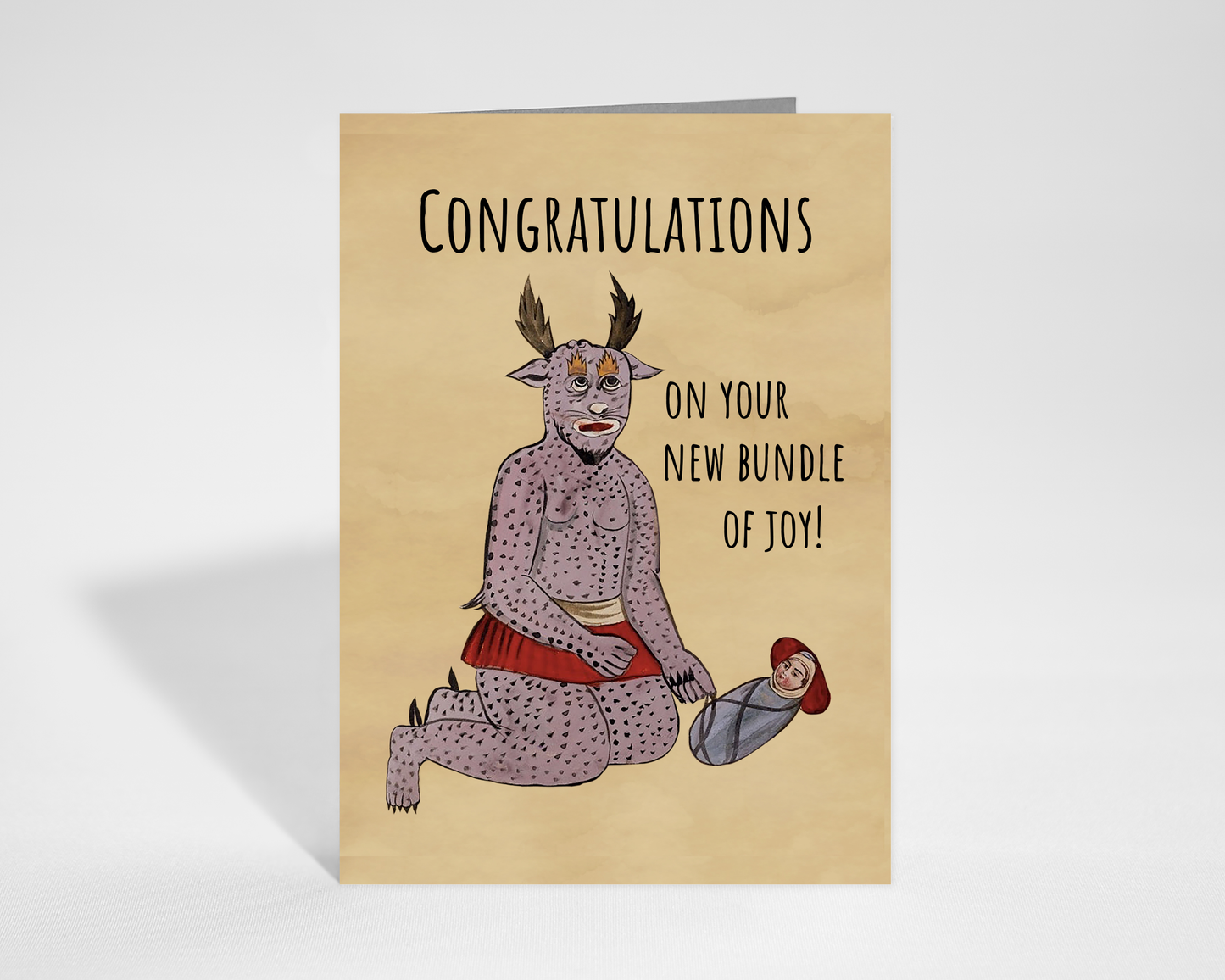 Congratulations Persian Monster New Baby greeting card