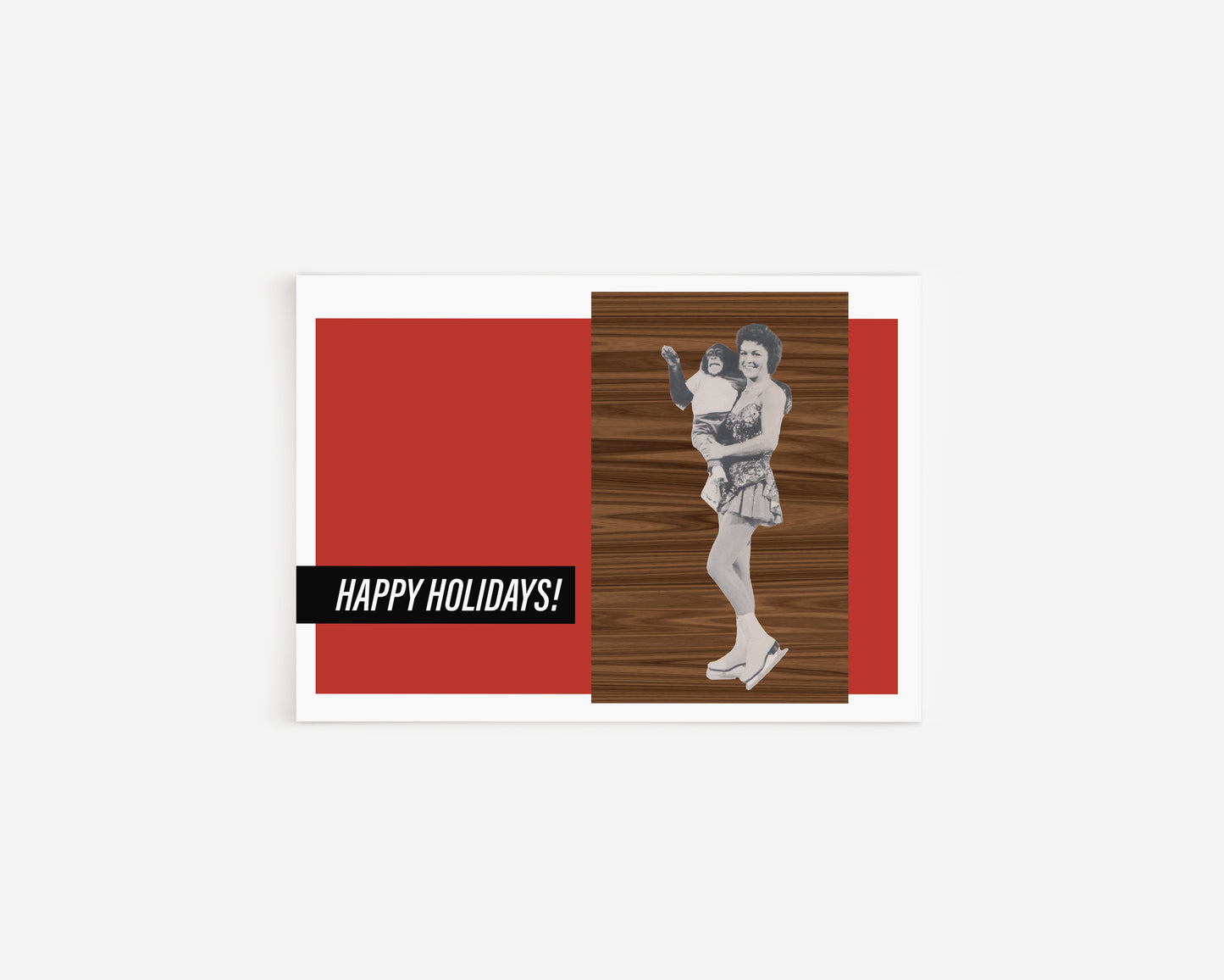 Vintage Ice Capades Monkey Happy Holidays Postcard