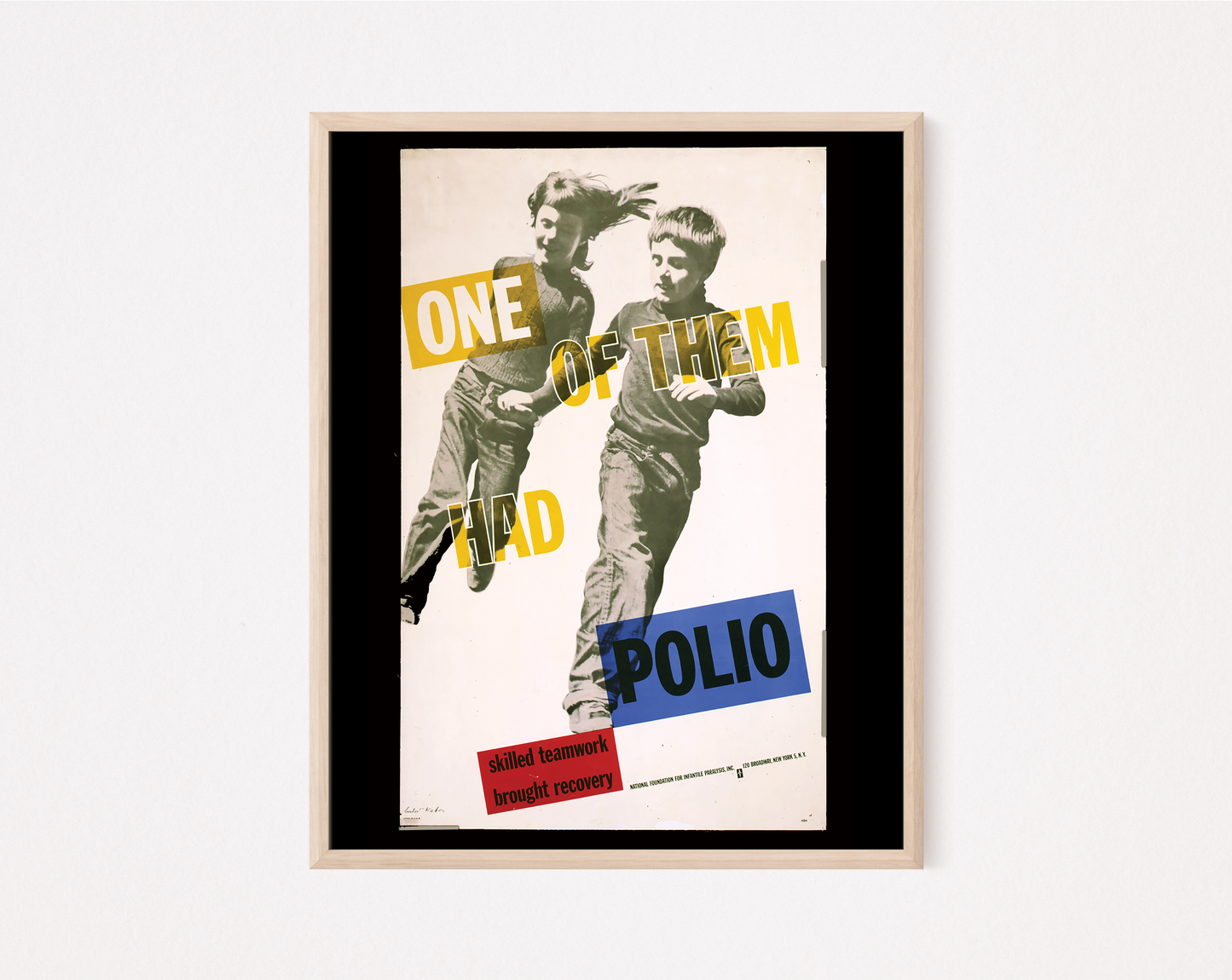 One Of Them Had Polio Vintage Public Health Print