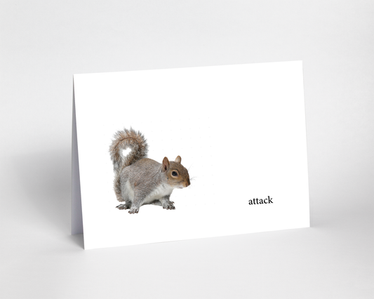 Attack Squirrel blank greeting card