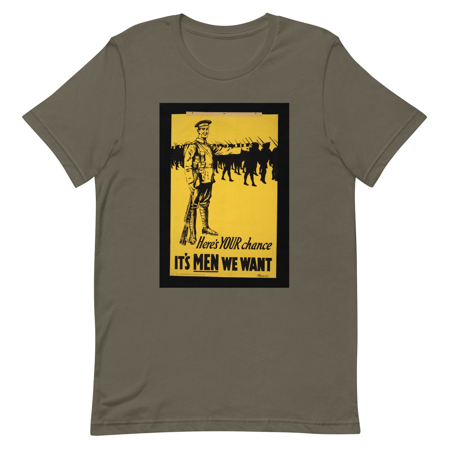 It's Men We Want vintage military recruiting poster unisex t-shirt