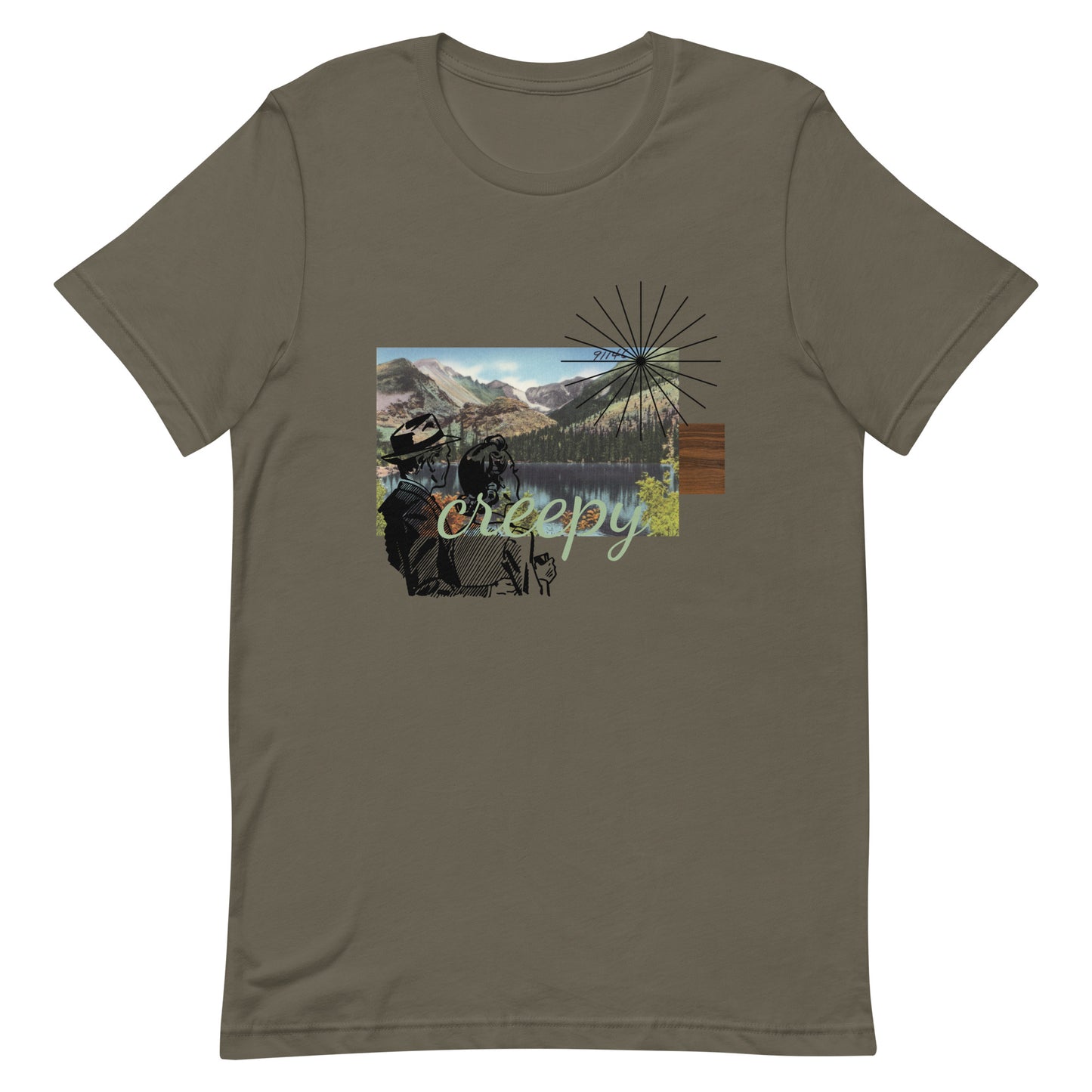 Vintage Mountain Lake Postcard Unisex t-shirt