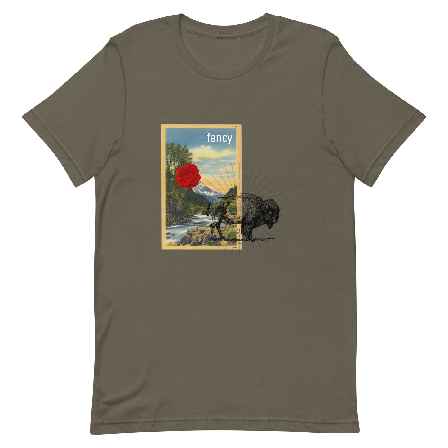 Fancy Buffalo Vintage Postcard t-shirt