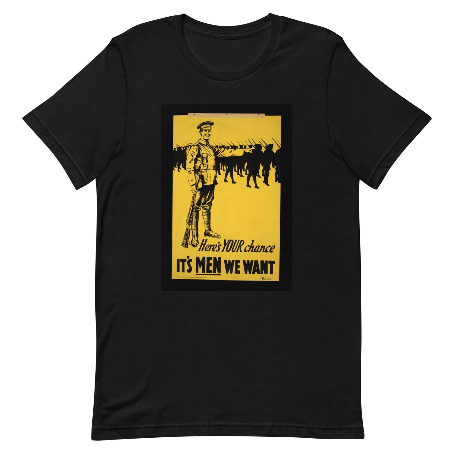 It's Men We Want vintage military recruiting poster unisex t-shirt