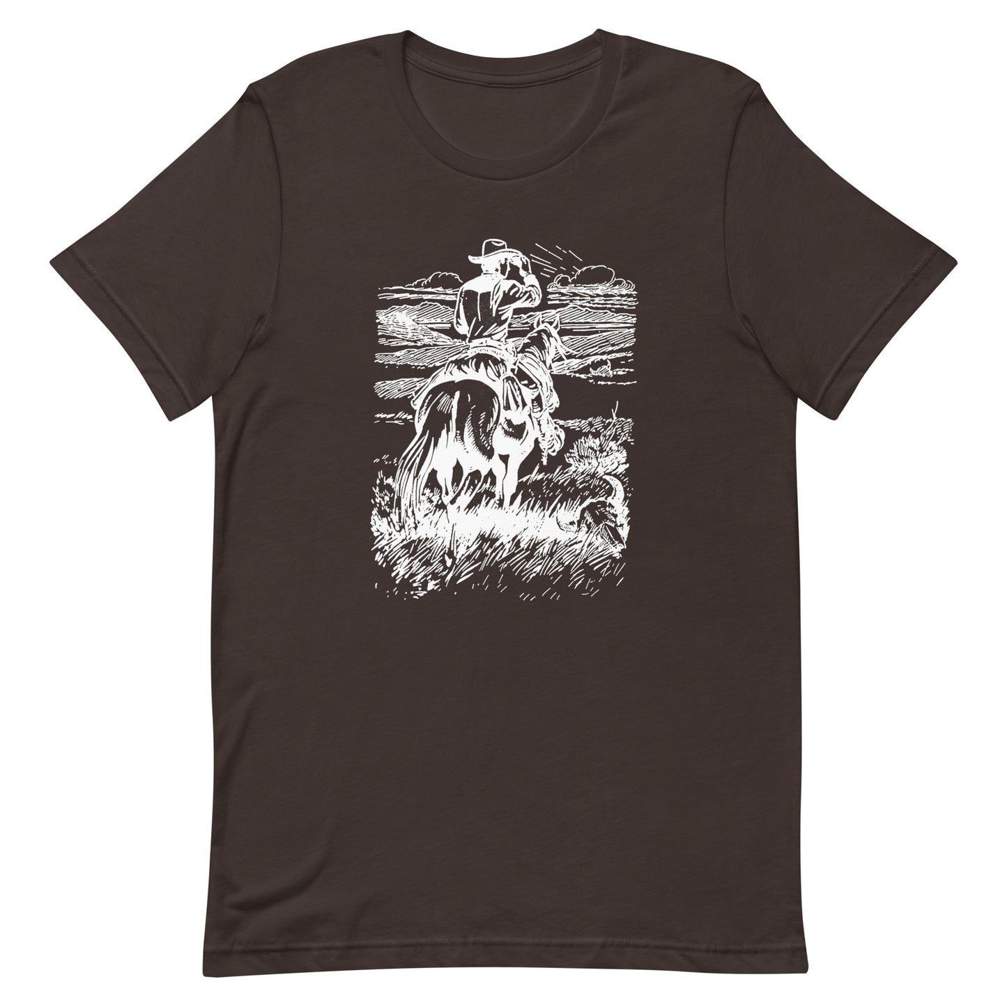 Vintage Cowboy Gazing Into The Vista unisex t-shirt