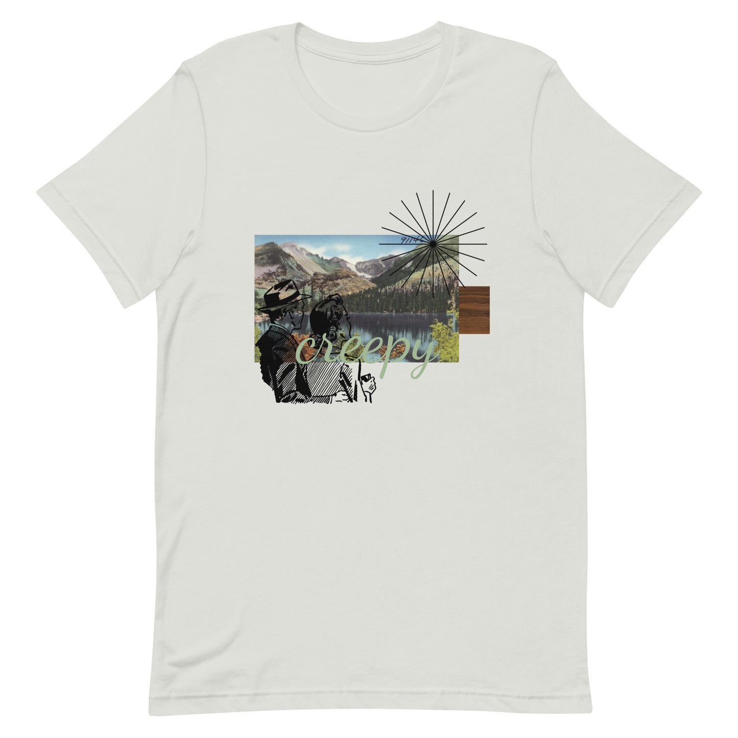 Vintage Mountain Lake Postcard Unisex t-shirt