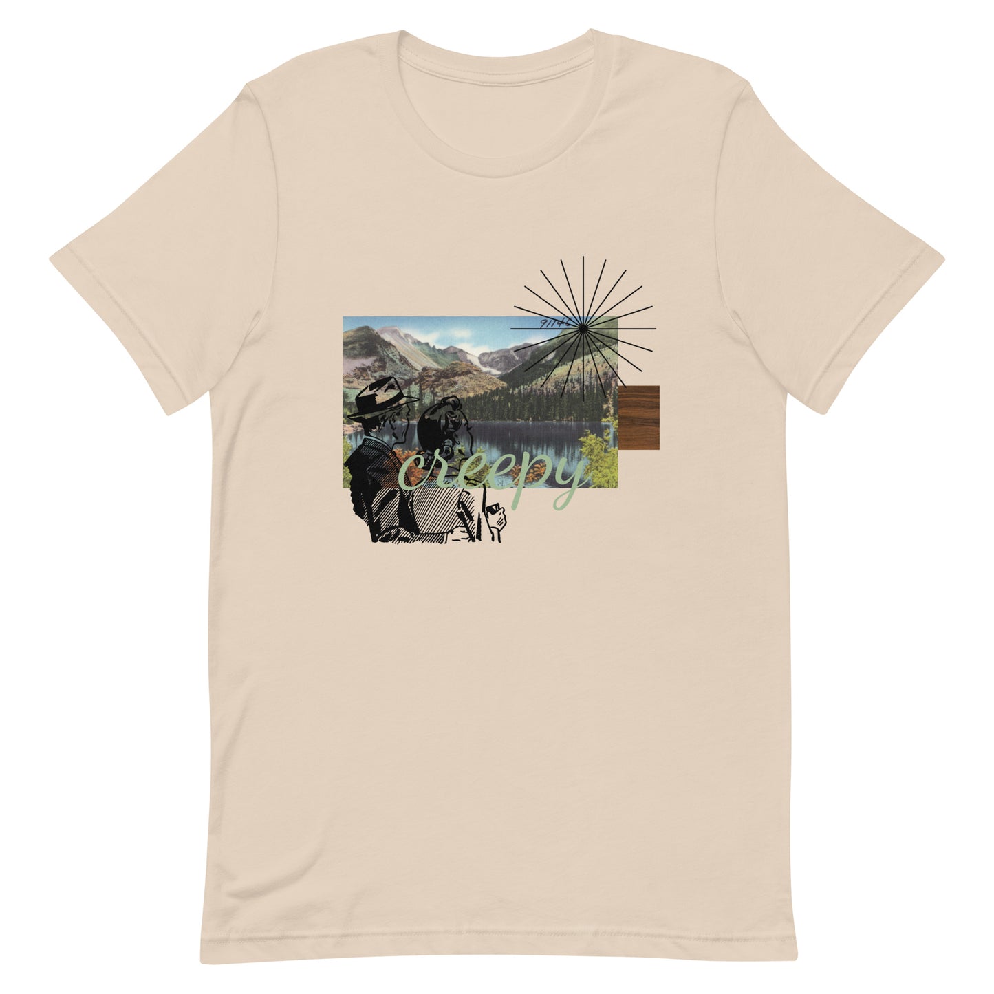 Vintage Mountain Lake Postcard Unisex t-shirt