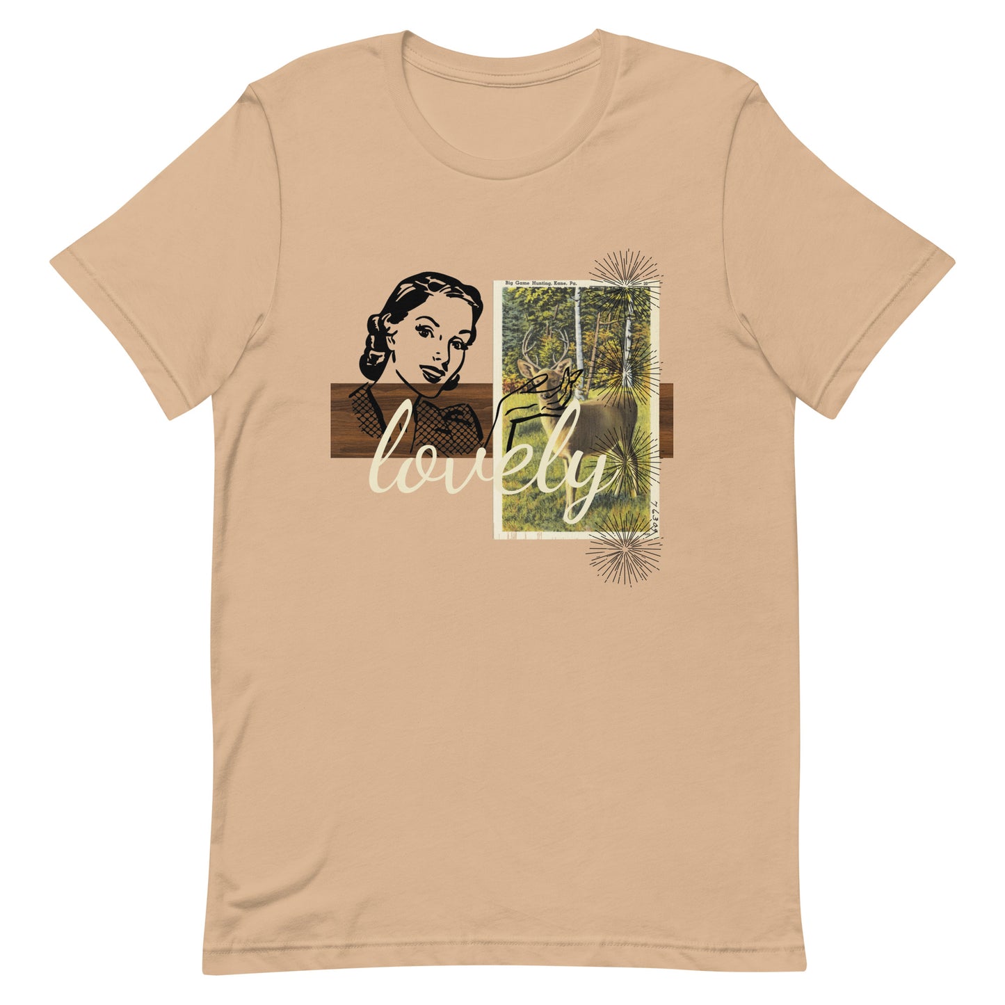 Vintage Postcard Lovely Fawn Unisex t-shirt