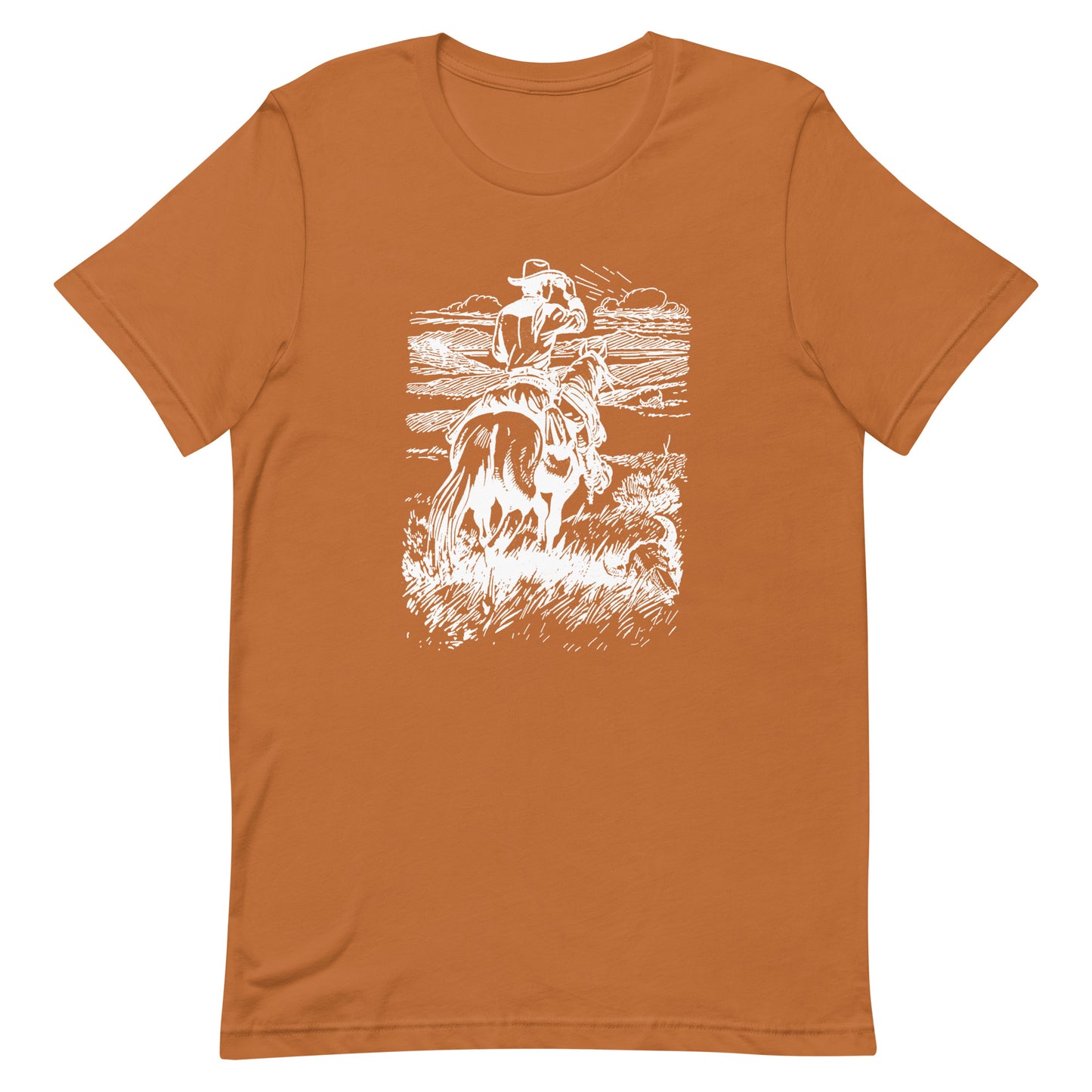 Vintage Cowboy Gazing Into The Vista unisex t-shirt