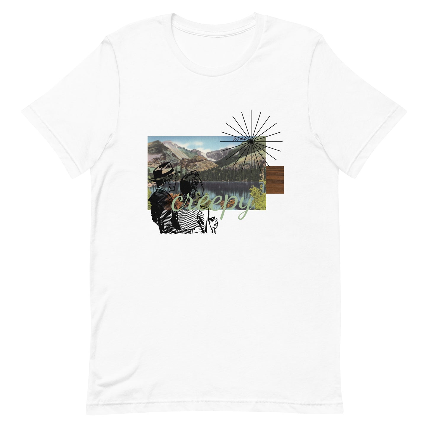 Vintage Mountain Lake Postcard Unisex t-shirt