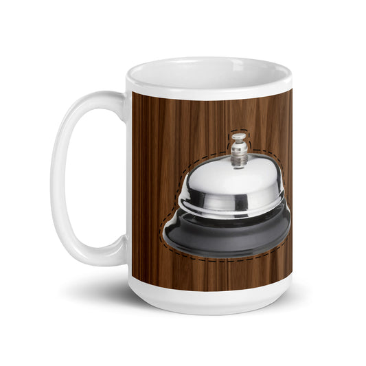 Desktop Ding Bell Wood Grain 15 oz mug