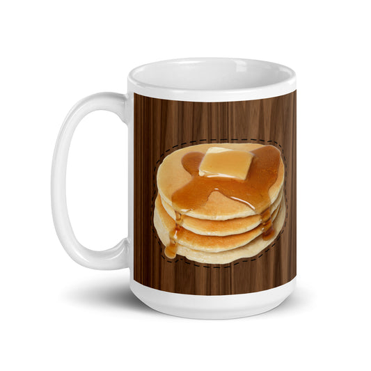 Flapjacks and Wood Grain 15 oz mug