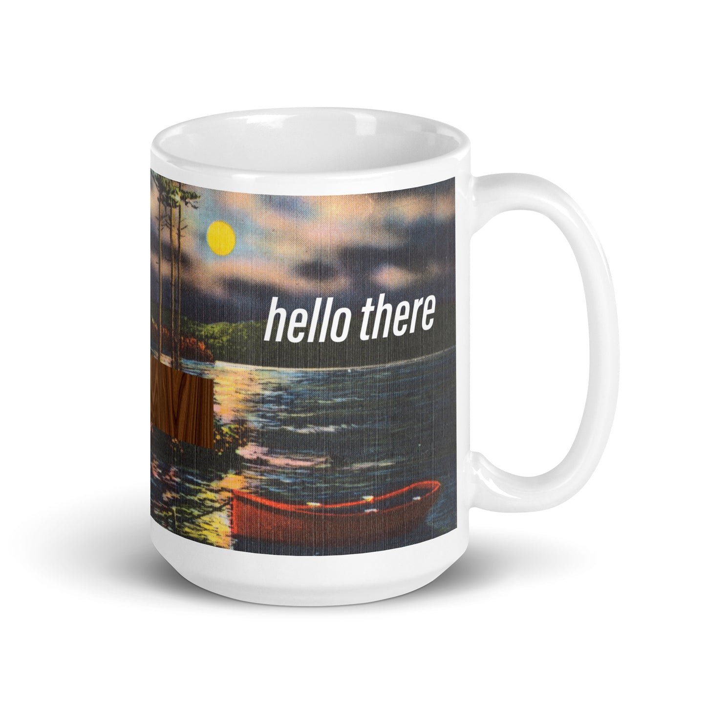 Hello There Flapjacks Vintage Postcard 15 oz mug