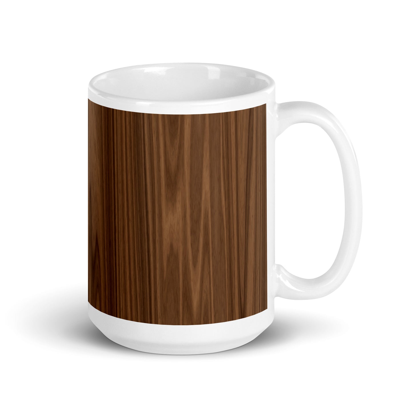 Brown Rabbit and Wood Grain 15 oz mug