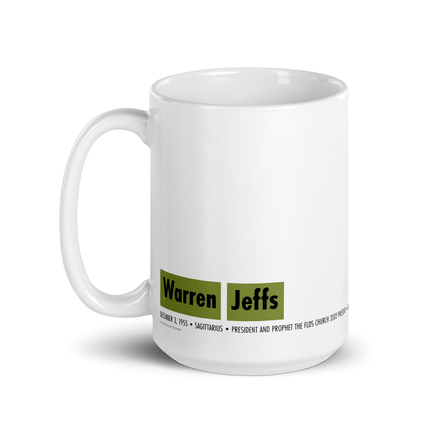 Warren Jeffs Cult Leader Paper Dolls coffee mug